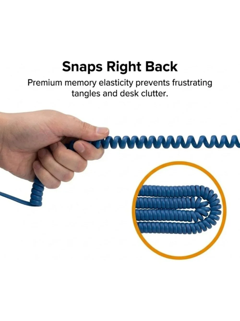 Tangle-Free 15FT Phone Cord for Landline - Curly Design, Excellent Sound